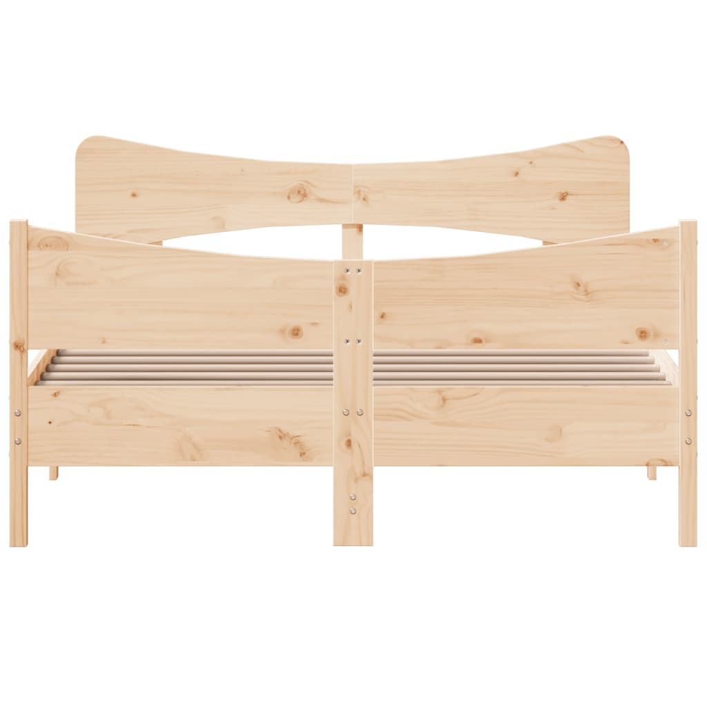 Bed frame without mattress 160x200 cm solid pine wood