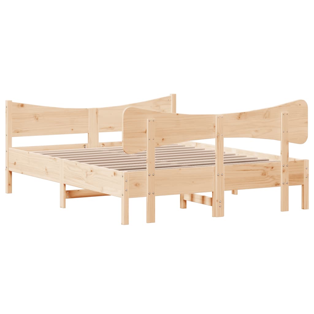 Bed frame without mattress 160x200 cm solid pine wood