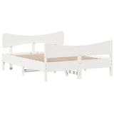 Bed frame without mattress white 160x200 cm solid pine wood