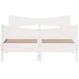 Bed frame without mattress white 160x200 cm solid pine wood