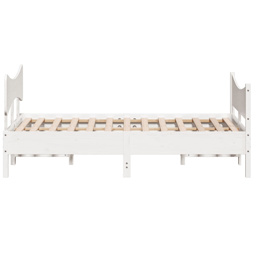 Bed frame without mattress white 160x200 cm solid pine wood