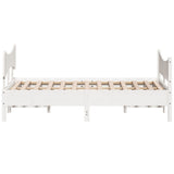 Bed frame without mattress white 160x200 cm solid pine wood