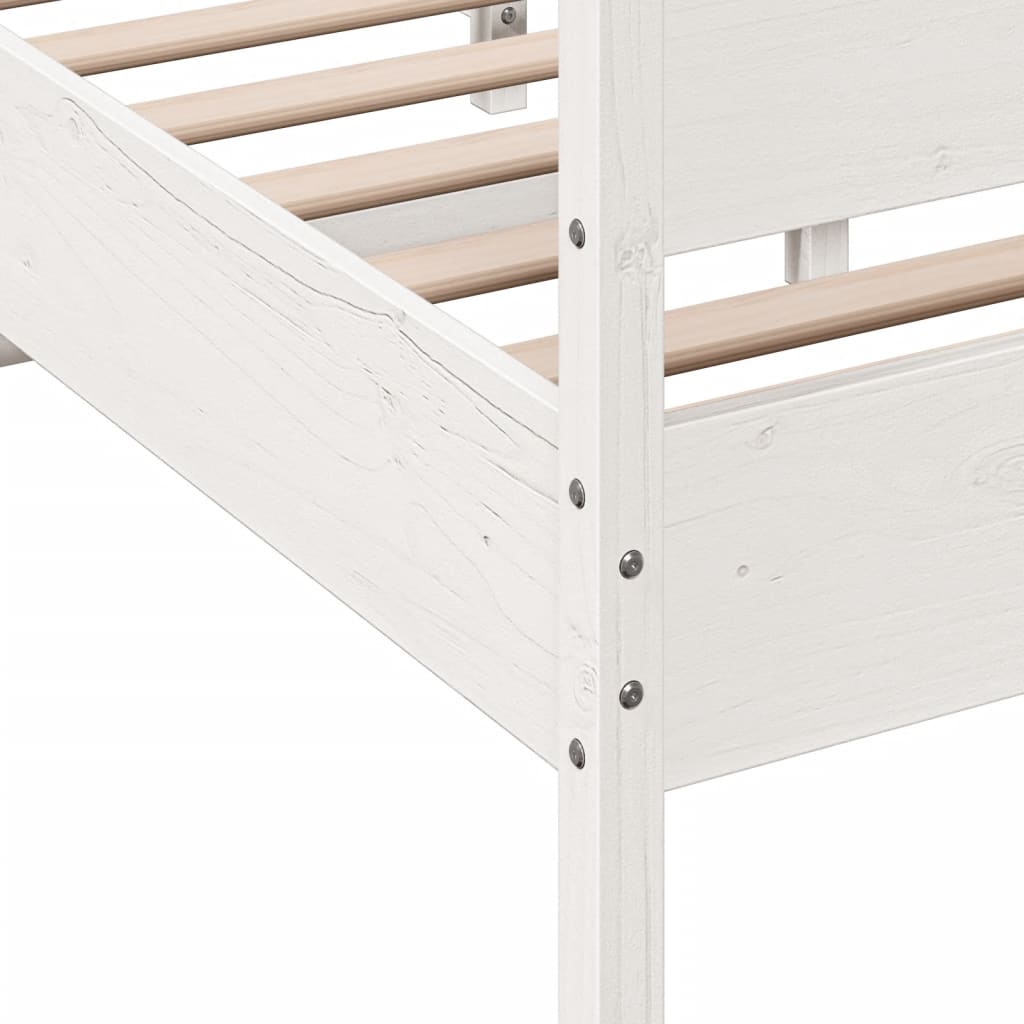 Bed frame without mattress white 160x200 cm solid pine wood