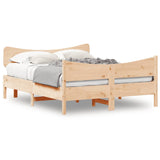 Bed frame without mattress 150x200 cm solid pine wood