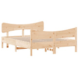 Bed frame without mattress 150x200 cm solid pine wood