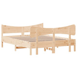 Bed frame without mattress 150x200 cm solid pine wood