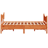 Cadre de lit sans matelas cire marron 150x200cm bois pin massif