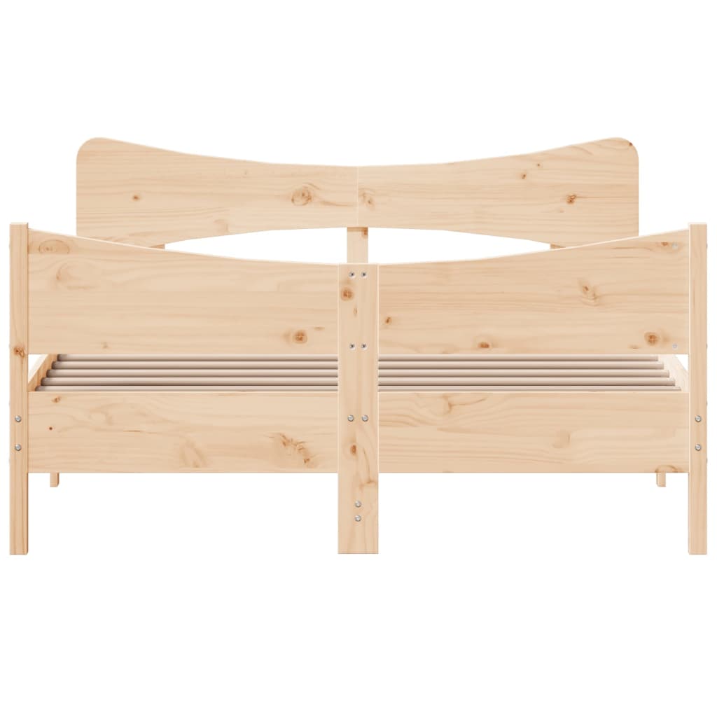 Bed frame without mattress 140x200 cm solid pine wood