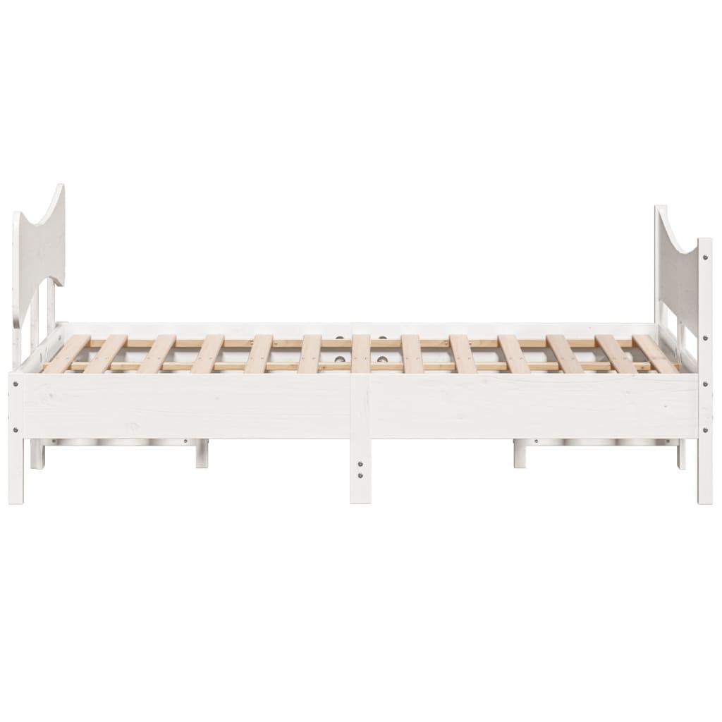 Cadre de lit sans matelas blanc 140x200 cm bois de pin massif