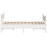 Cadre de lit sans matelas blanc 140x200 cm bois de pin massif