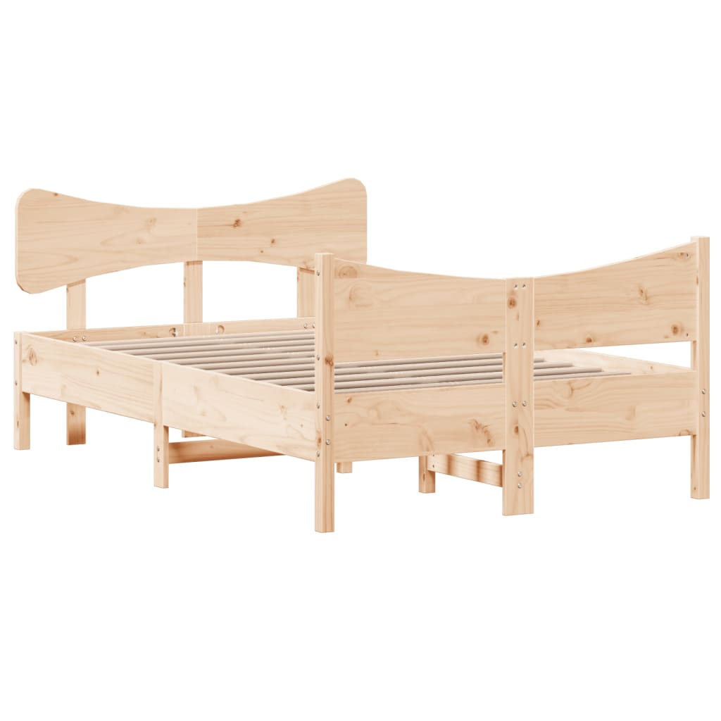 Bed frame without mattress 120x200 cm solid pine wood