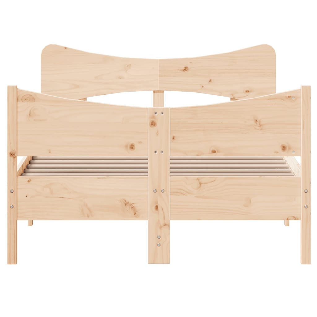 Bed frame without mattress 120x200 cm solid pine wood