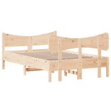 Bed frame without mattress 120x200 cm solid pine wood