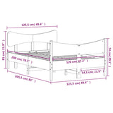 Bed frame without mattress 120x200 cm solid pine wood