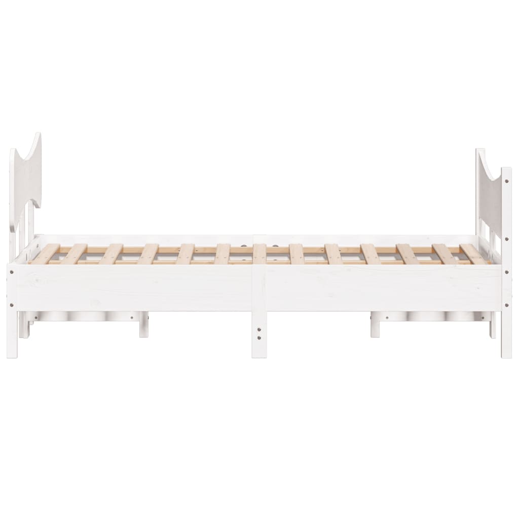 Cadre de lit sans matelas blanc 120x200 cm bois de pin massif