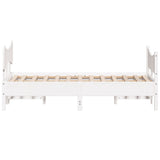 Cadre de lit sans matelas blanc 120x200 cm bois de pin massif