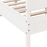 Cadre de lit sans matelas blanc 120x200 cm bois de pin massif