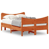 Cadre de lit sans matelas cire marron 120x200cm bois pin massif