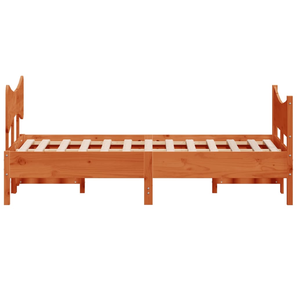 Cadre de lit sans matelas cire marron 120x200cm bois pin massif