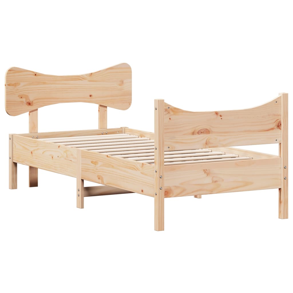 Bed frame without mattress 100x200 cm solid pine wood