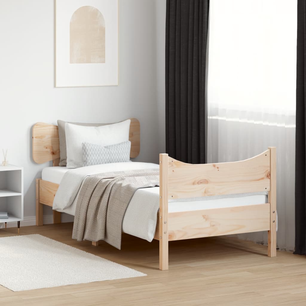 Bed frame without mattress 100x200 cm solid pine wood