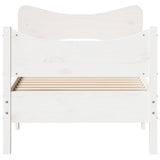 Bed frame without mattress white 90x200 cm solid pine wood