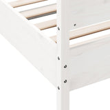 Bed frame without mattress white 90x200 cm solid pine wood