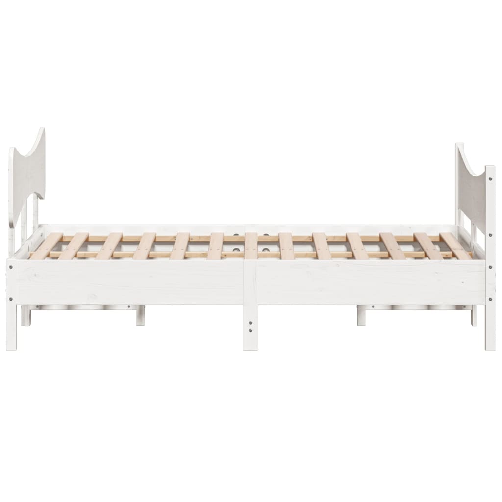 Cadre de lit sans matelas blanc 140x190 cm bois de pin massif