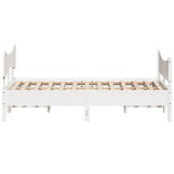 Cadre de lit sans matelas blanc 140x190 cm bois de pin massif