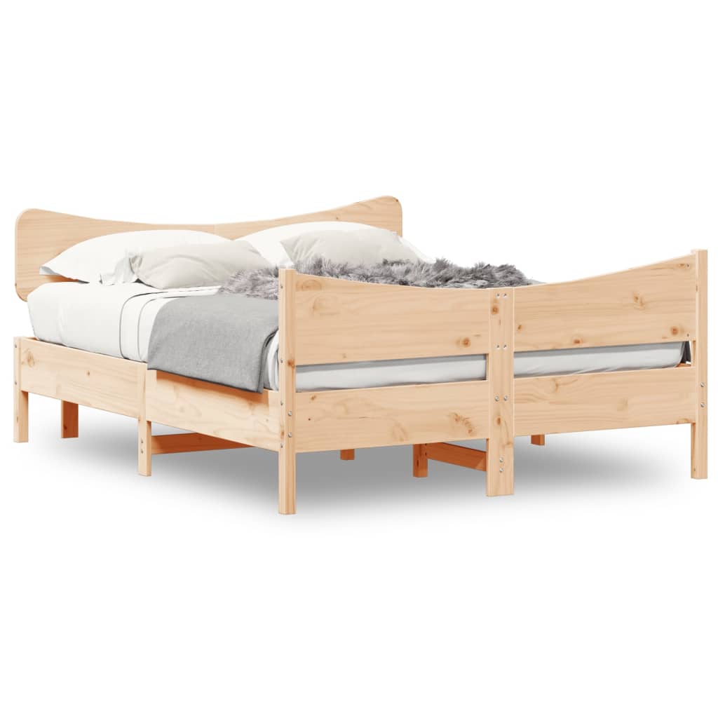 Cadre de lit sans matelas 135x190 cm bois de pin massif