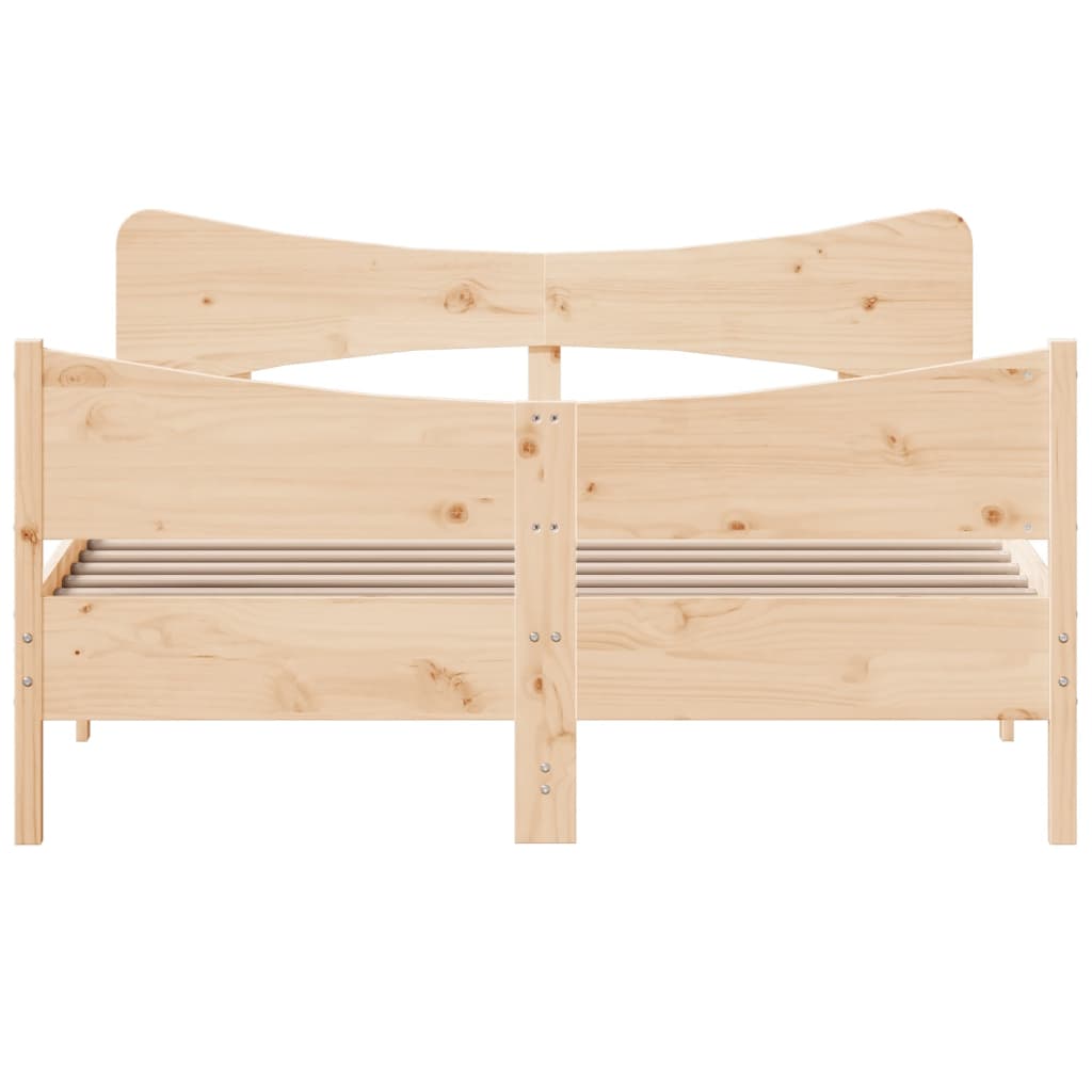 Cadre de lit sans matelas 135x190 cm bois de pin massif