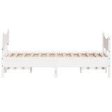 Cadre de lit sans matelas blanc 135x190 cm bois de pin massif