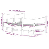 Cadre de lit sans matelas 120x190 cm bois de pin massif