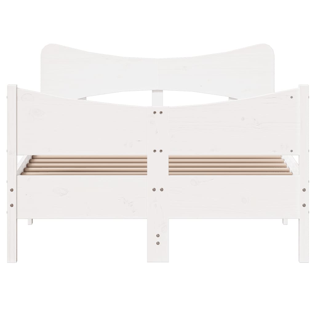 Cadre de lit sans matelas blanc 120x190 cm bois de pin massif