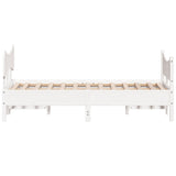 Cadre de lit sans matelas blanc 120x190 cm bois de pin massif