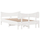 Cadre de lit sans matelas blanc 120x190 cm bois de pin massif