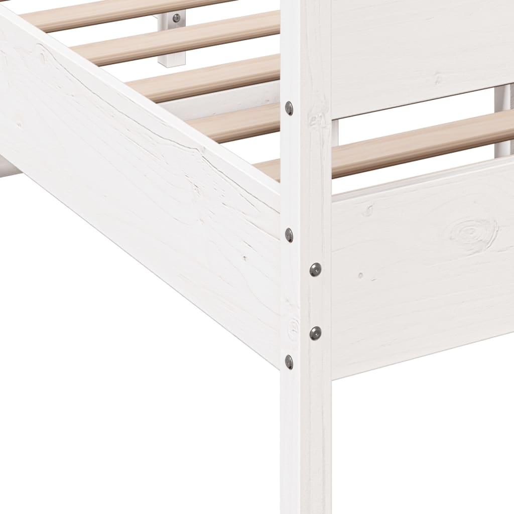 Cadre de lit sans matelas blanc 120x190 cm bois de pin massif