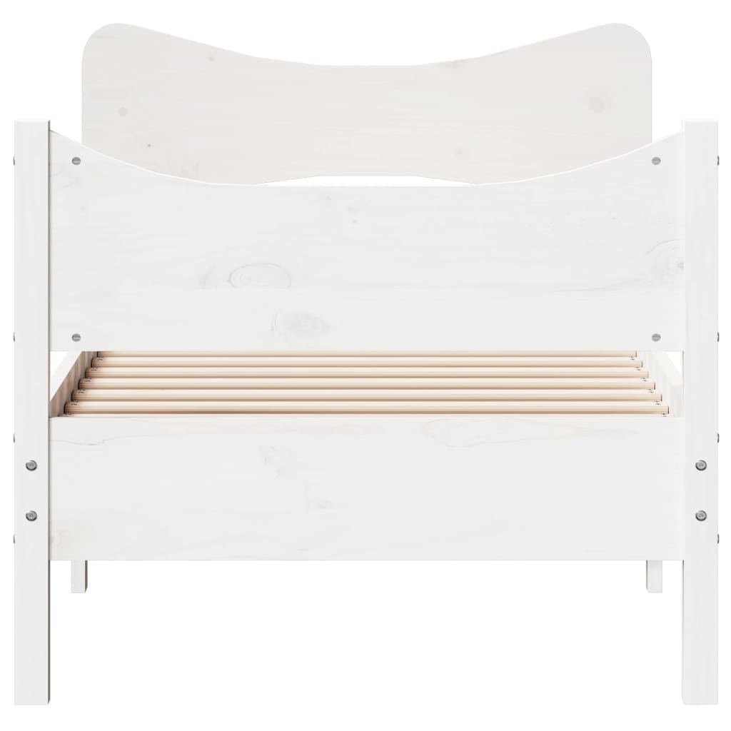 Cadre de lit sans matelas blanc 90x190 cm bois de pin massif