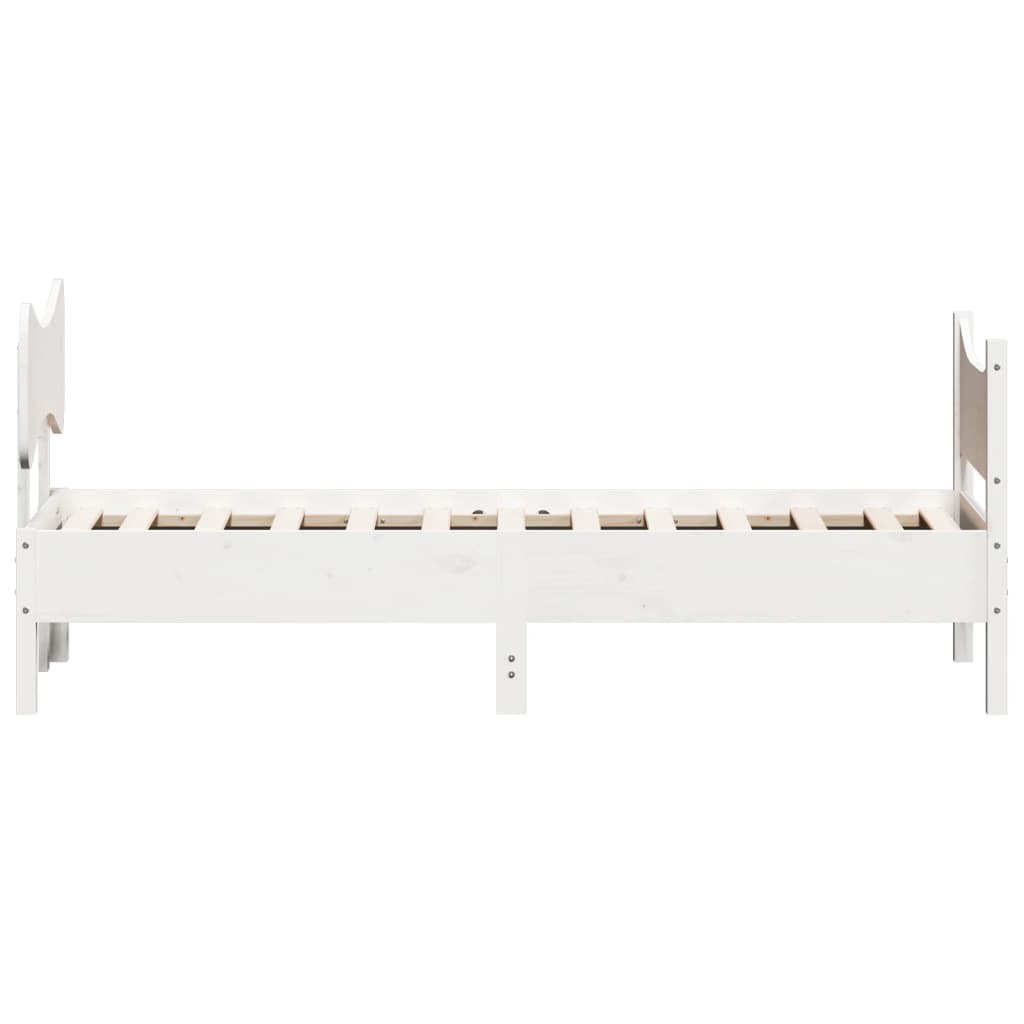 Cadre de lit sans matelas blanc 90x190 cm bois de pin massif