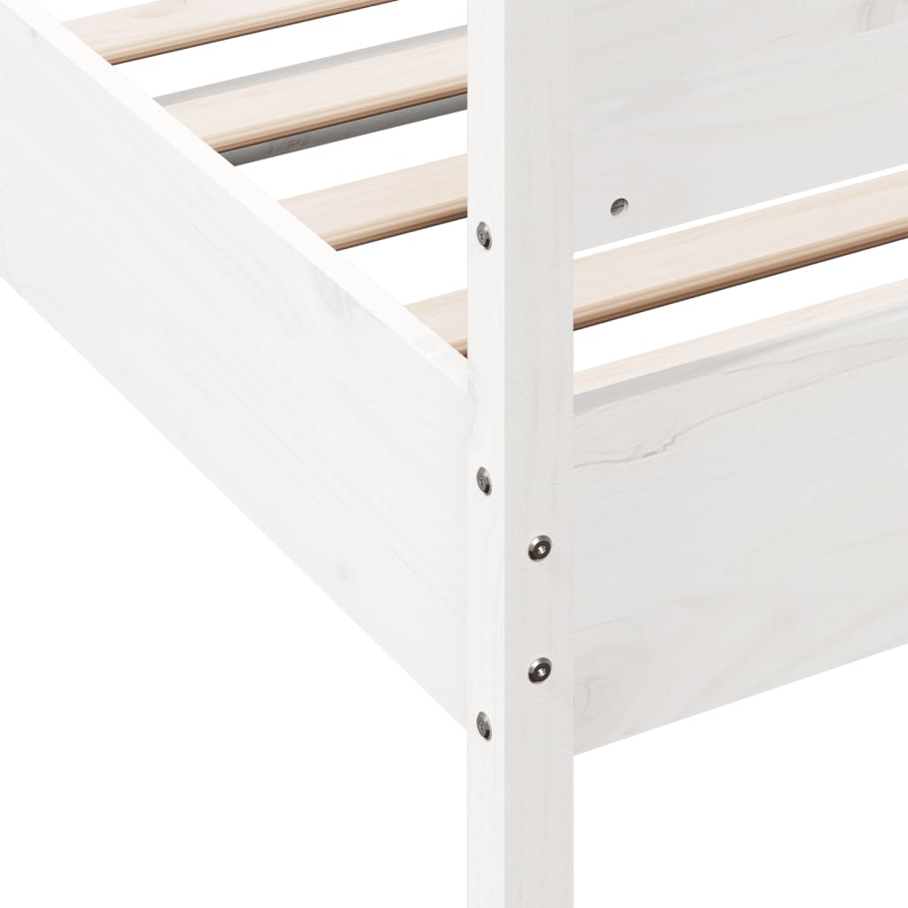 Cadre de lit sans matelas blanc 90x190 cm bois de pin massif