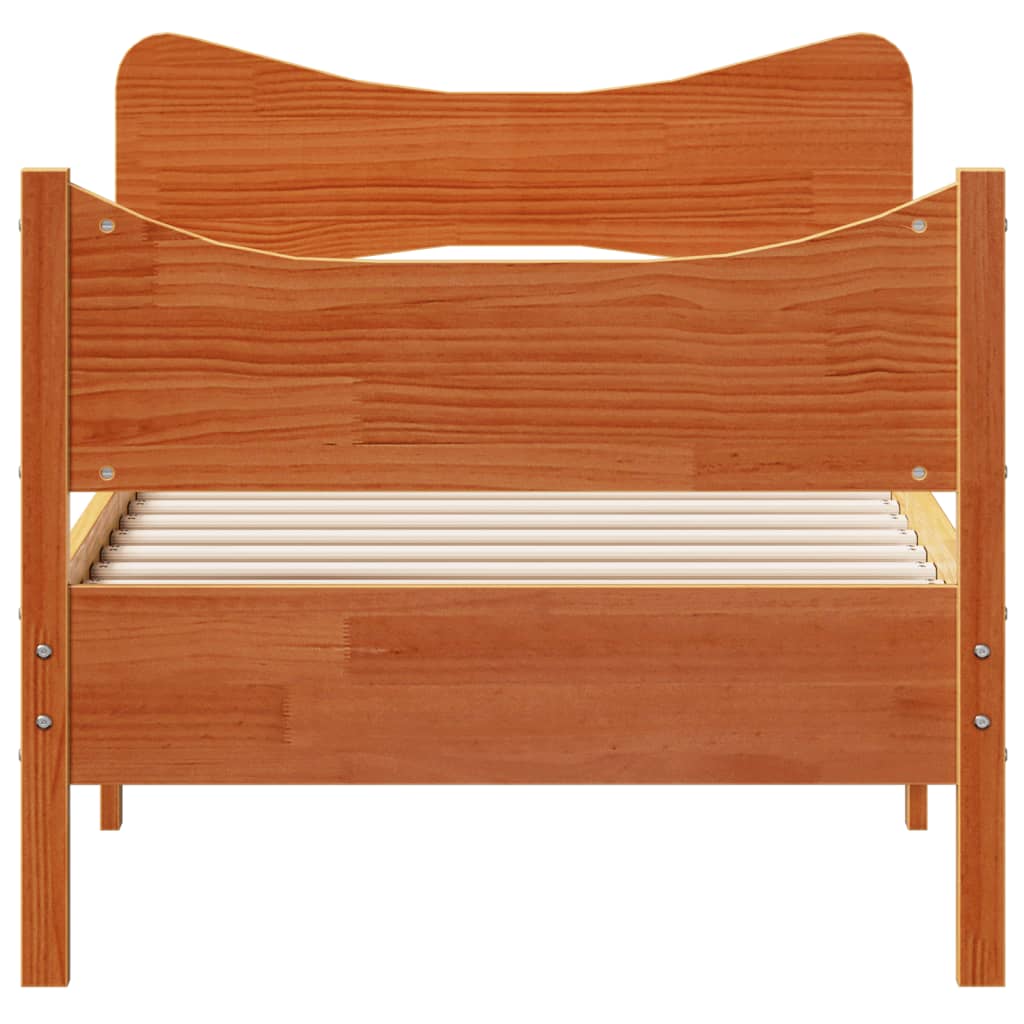 Cadre de lit sans matelas cire marron 90x190 cm bois pin massif