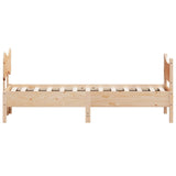 Cadre de lit sans matelas 75x190 cm bois de pin massif