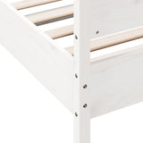 Bed frame without white mattress 75x190 cm solid pine wood