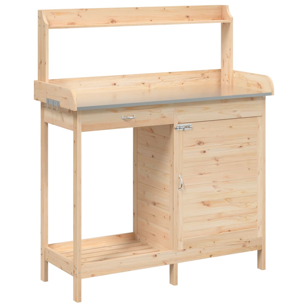 Table de rempotage avec armoire bois massif de sapin