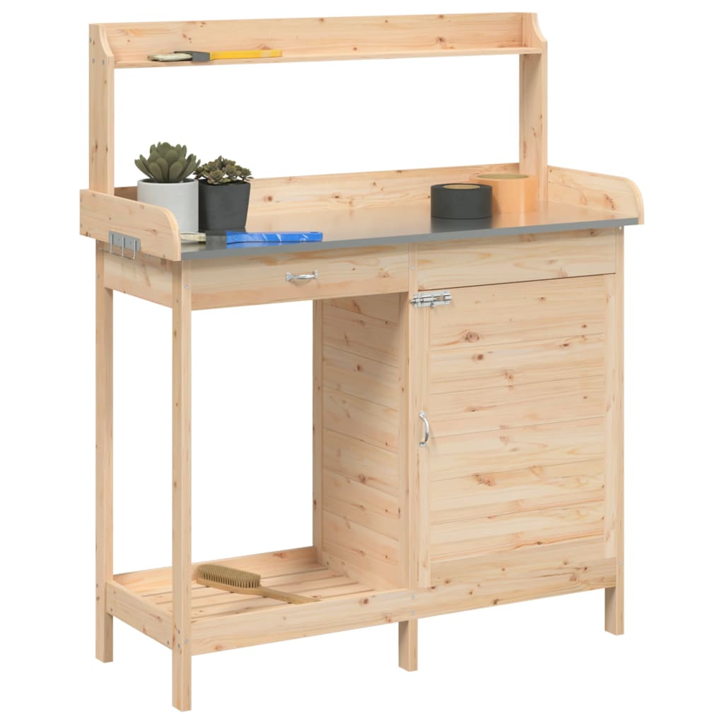 Table de rempotage avec armoire bois massif de sapin