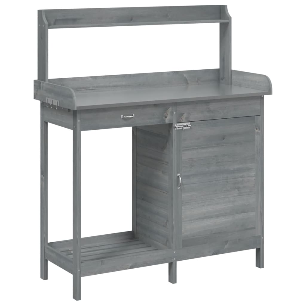 Table de rempotage avec armoire gris bois massif de sapin