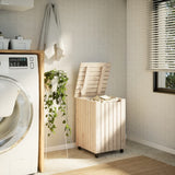 RANA laundry basket with wheels 45x45x64 cm solid pine wood