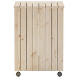 RANA laundry basket with wheels 45x45x64 cm solid pine wood