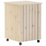 RANA laundry basket with wheels 45x45x64 cm solid pine wood