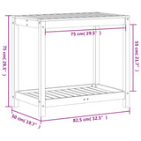 Table de rempotage avec étagère 82,5x50x75 cm bois pin imprégné